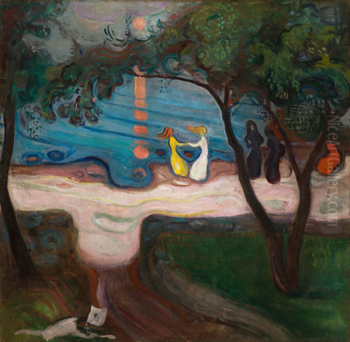 Tanec na brehu Oil Painting by Edvard Munch