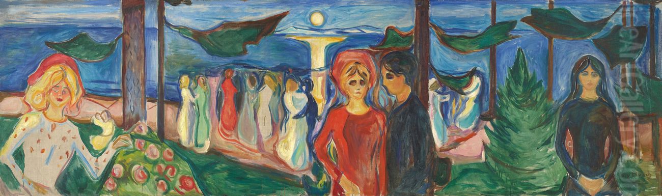 Dance on the Beach (The Linde Frieze) Oil Painting by Edvard Munch