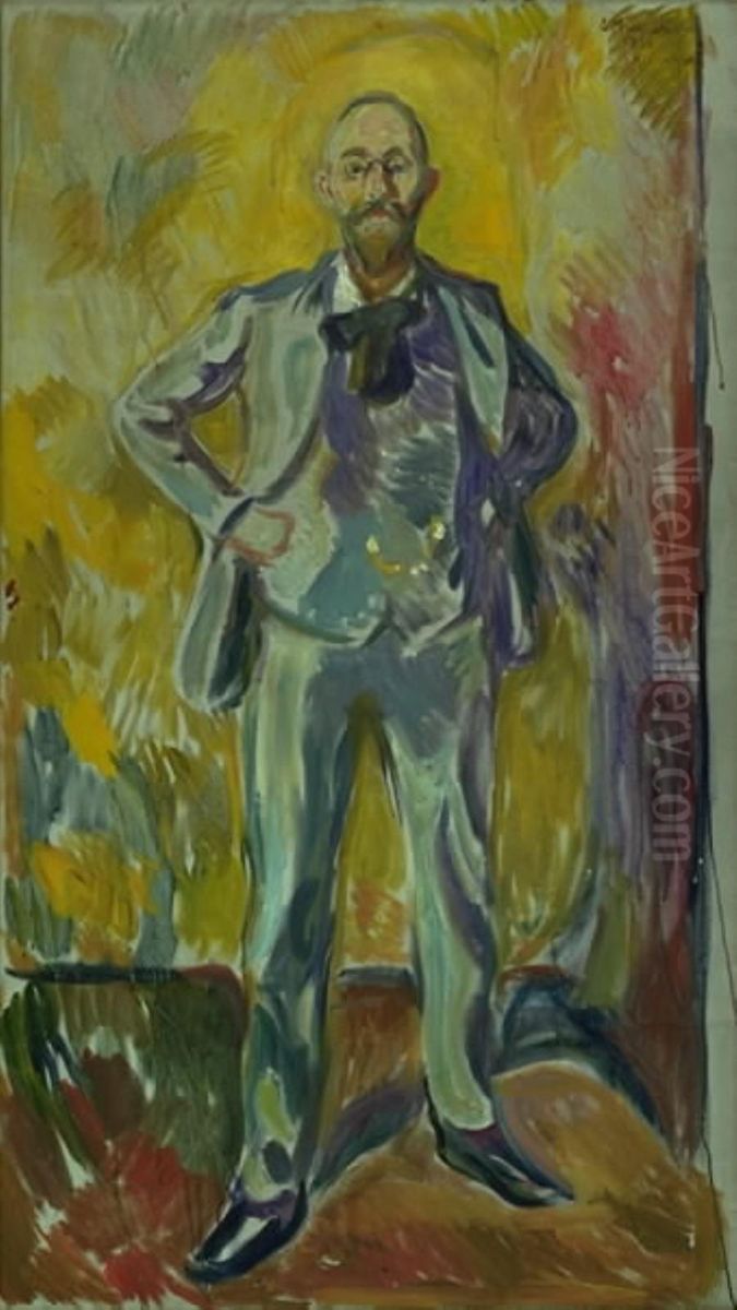 Portraet af professor Daniel Jacobson Oil Painting by Edvard Munch