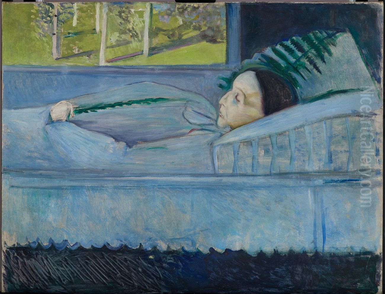 Death and Spring Oil Painting by Edvard Munch