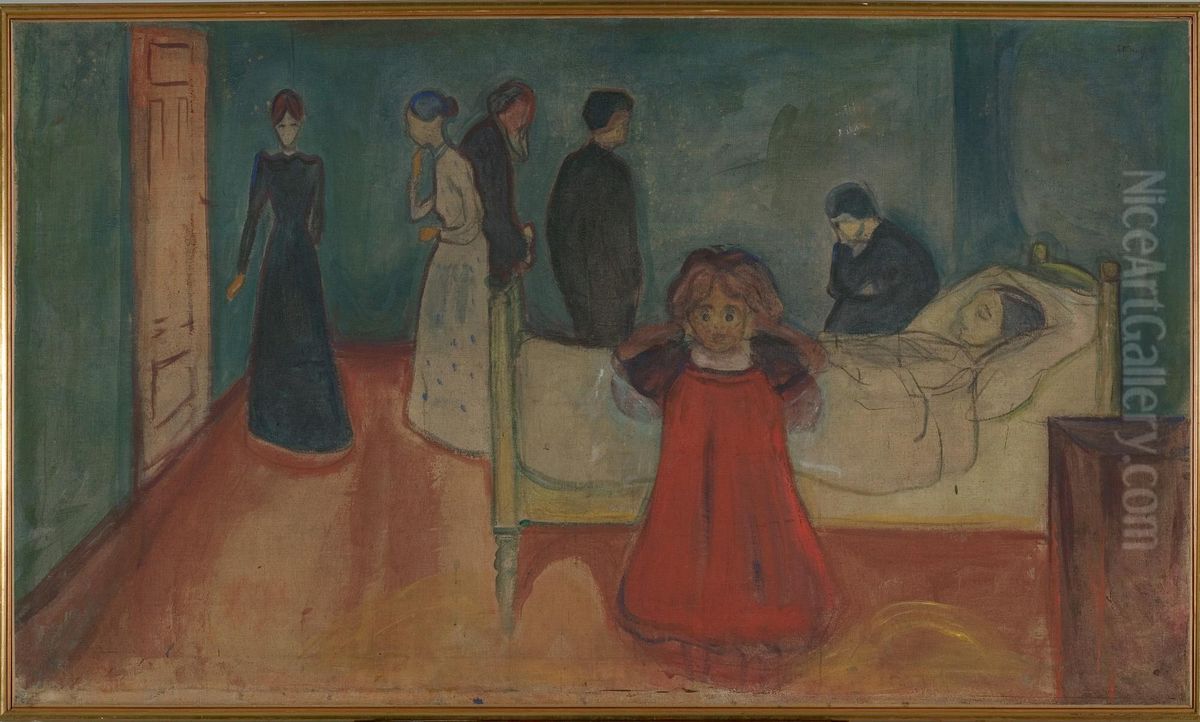 Death and the Child Oil Painting by Edvard Munch