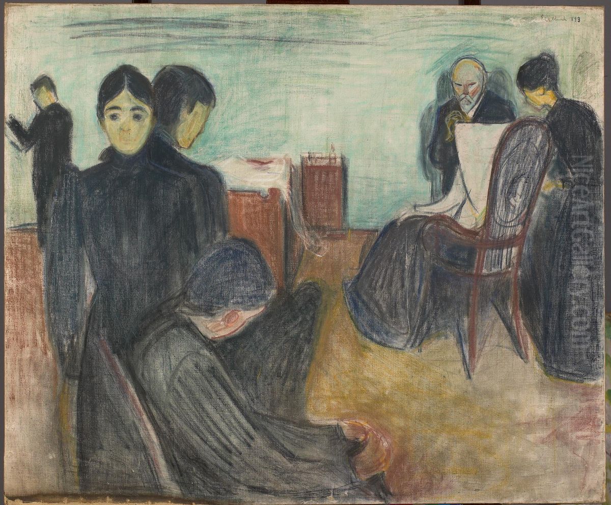 Death in the Sickroom Oil Painting by Edvard Munch