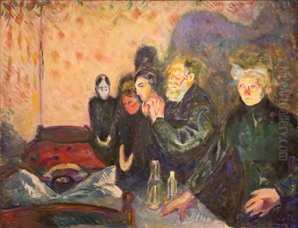 Death Struggle Oil Painting by Edvard Munch