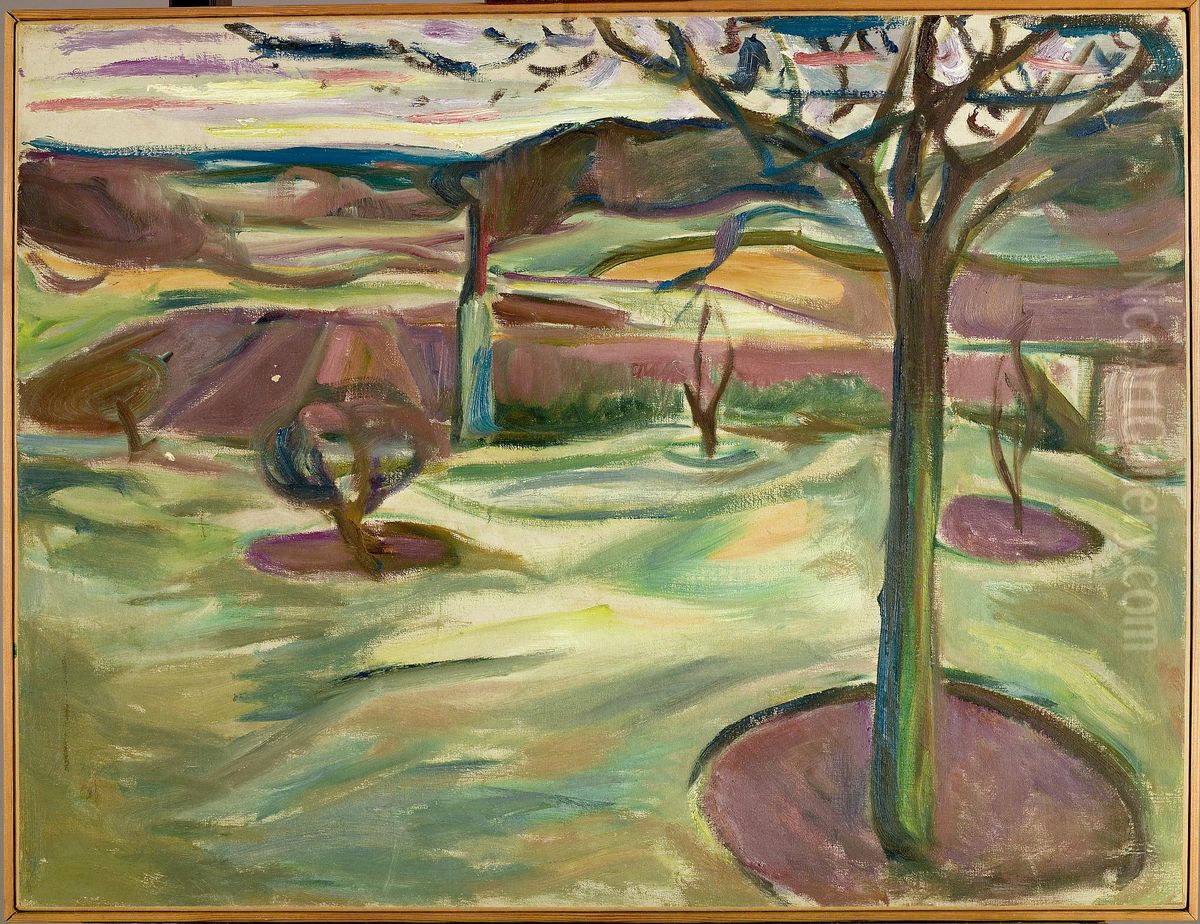 Early Spring Oil Painting by Edvard Munch
