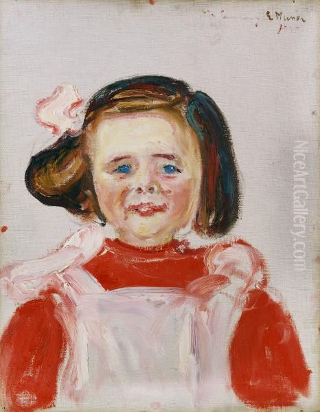 Portrait of a Girl (Erdmute Esche) Oil Painting by Edvard Munch