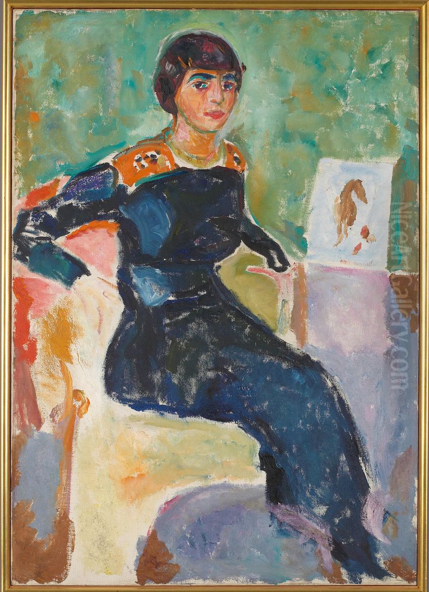 Elsa Glaser Oil Painting by Edvard Munch