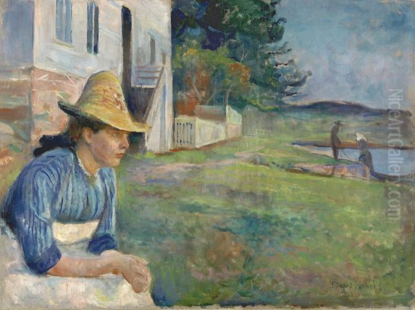 Evening Oil Painting by Edvard Munch