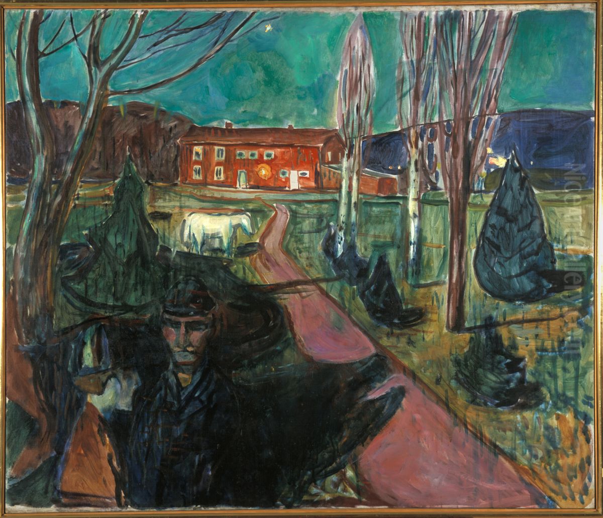 Evening Mood Oil Painting by Edvard Munch