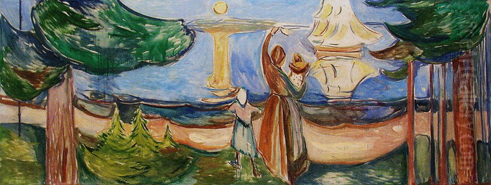 Farewell (The Freia Frieze III) Oil Painting by Edvard Munch
