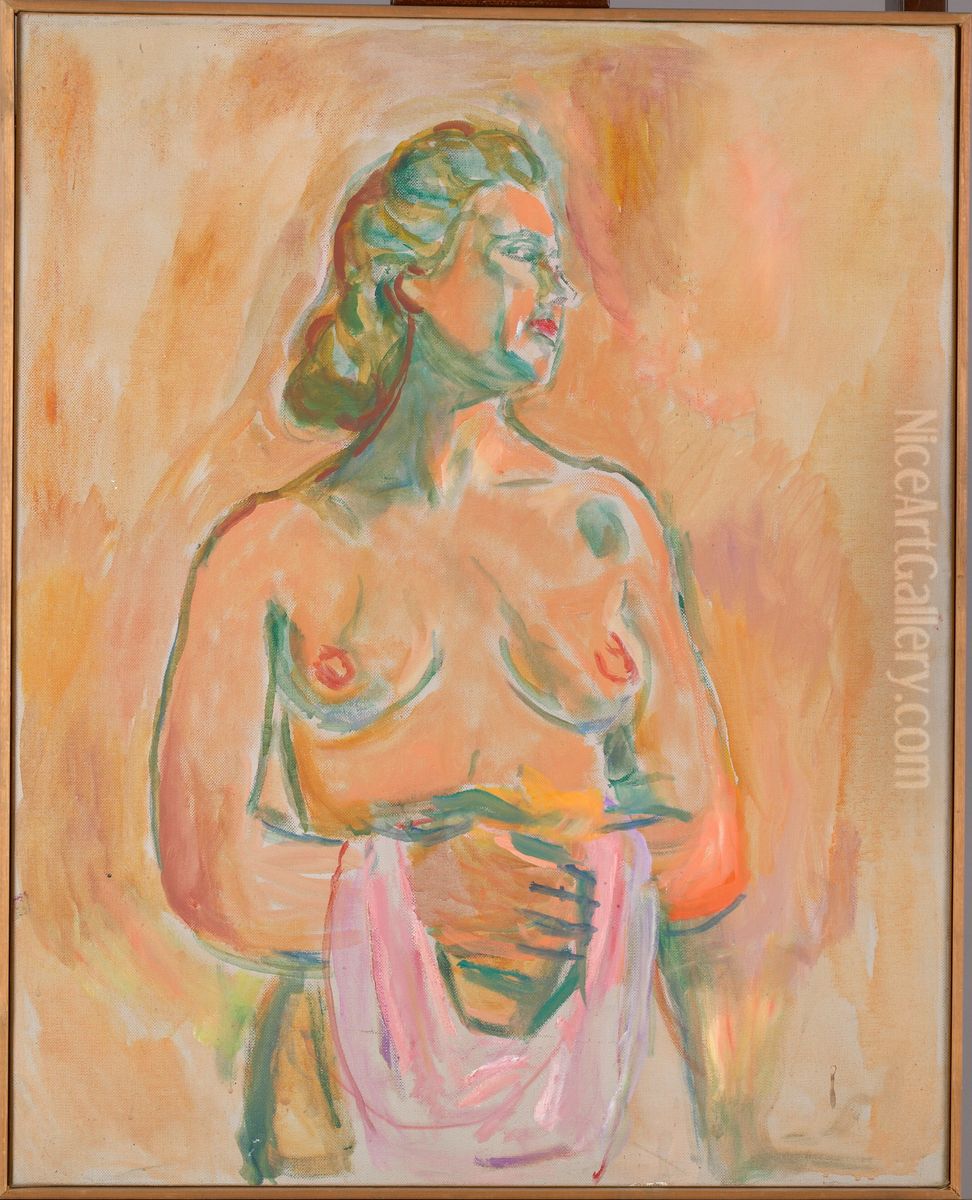 Female Nude Oil Painting by Edvard Munch