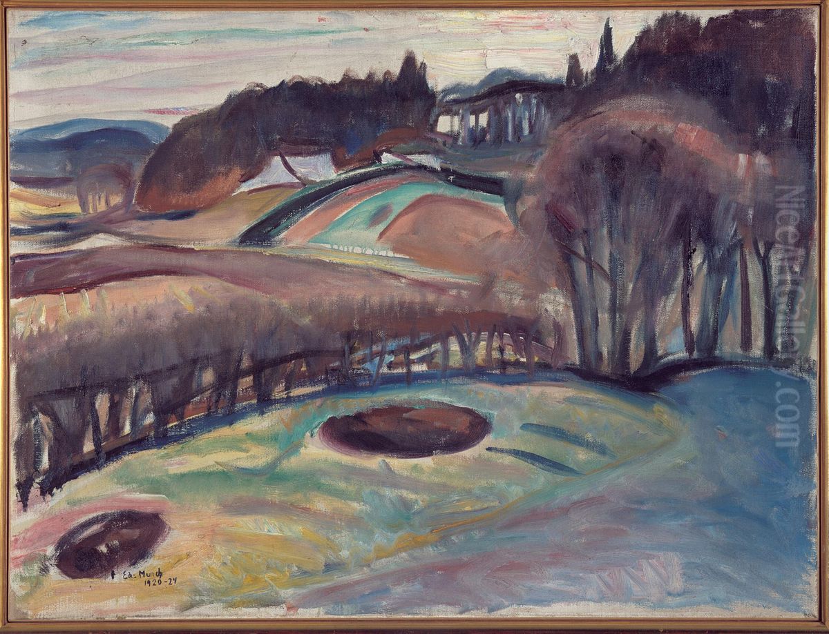 Fields in Springtime Oil Painting by Edvard Munch