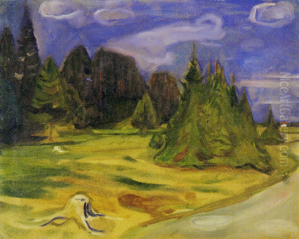 Forest on the Way to Borre Oil Painting by Edvard Munch