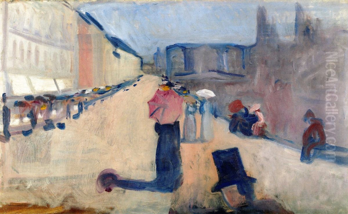 From Karl Johan Oil Painting by Edvard Munch