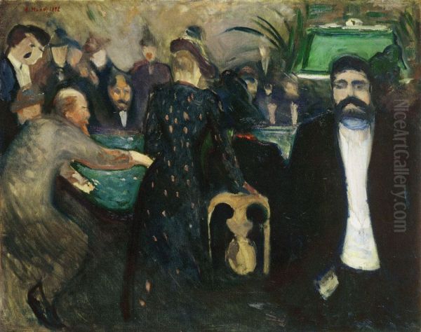 Gamblers in Monte Carlo Oil Painting by Edvard Munch