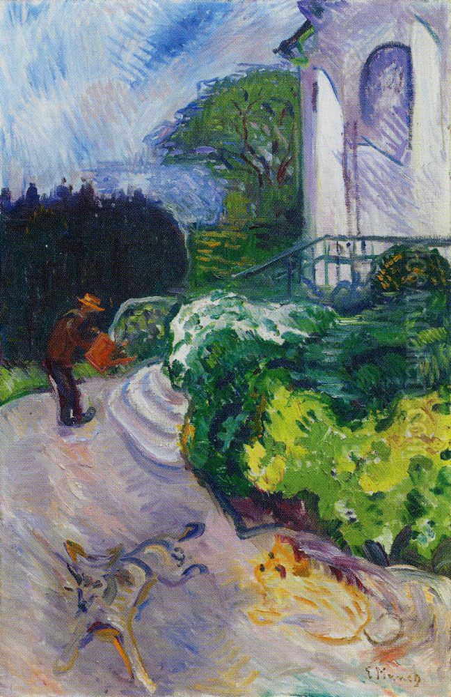 Gardener in Dr. Linde's Garden Oil Painting by Edvard Munch