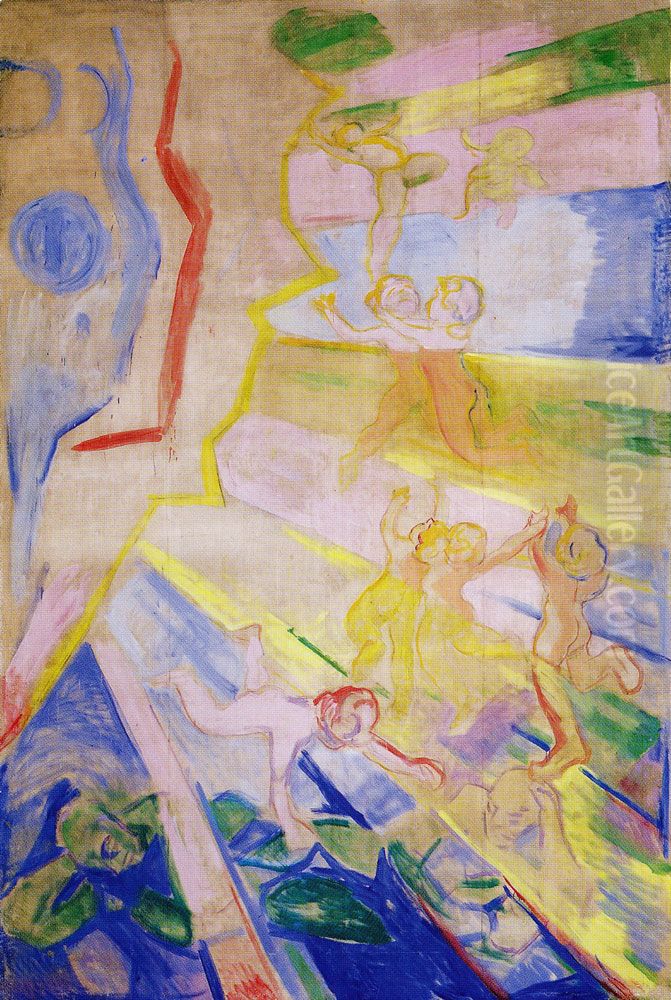 Geniuses in Lightstream Oil Painting by Edvard Munch