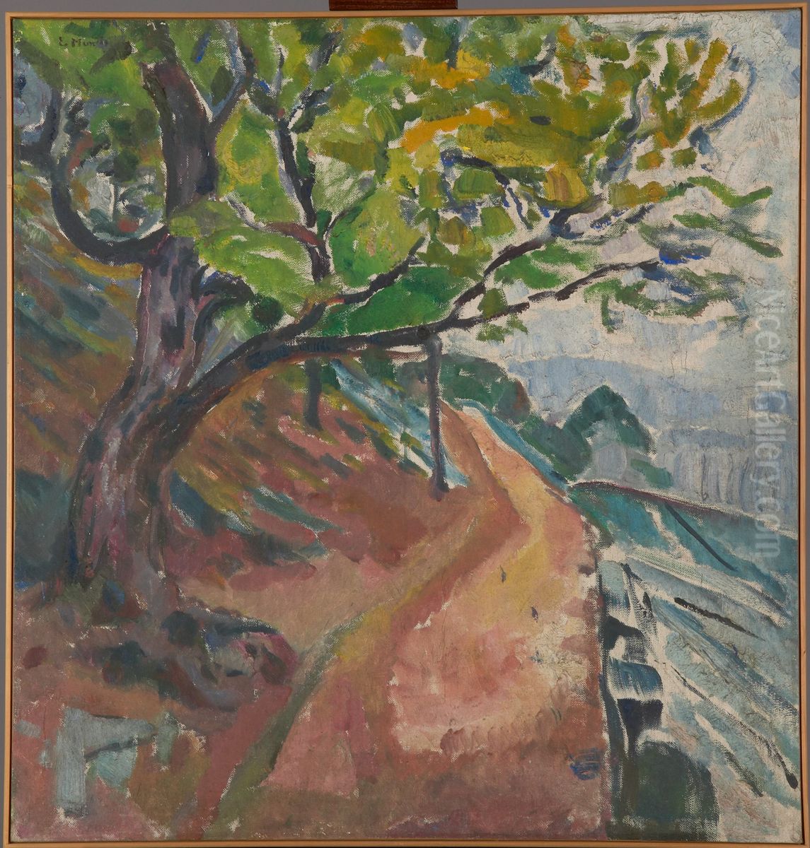 Green Tree by the Road Oil Painting by Edvard Munch