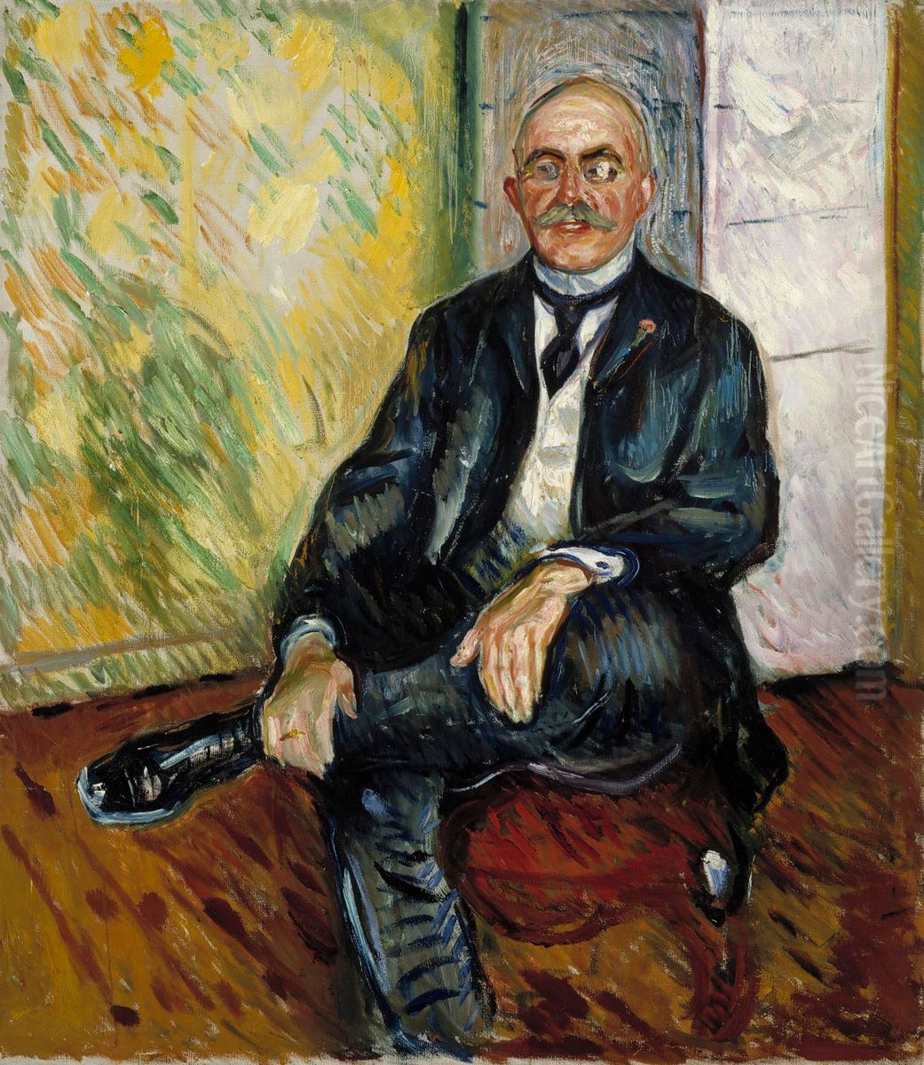 Portratt av Gustaf Schiefler Oil Painting by Edvard Munch