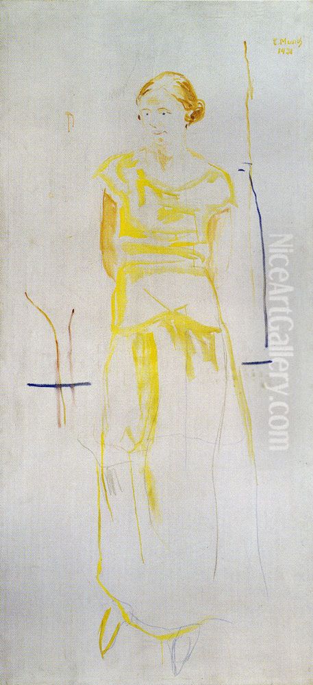 Henriette Olsen Oil Painting by Edvard Munch