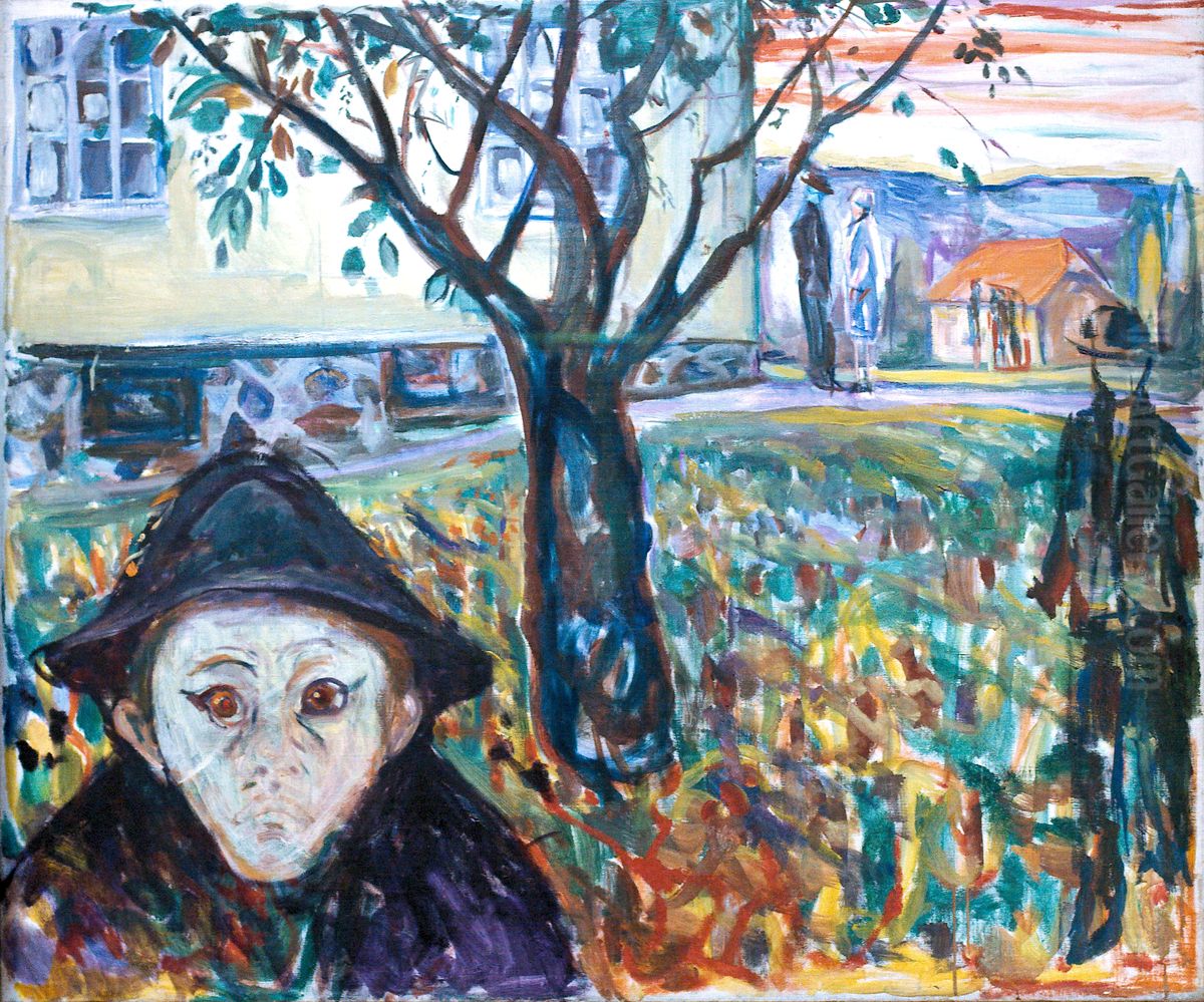 Jealousy in the Garden Oil Painting by Edvard Munch