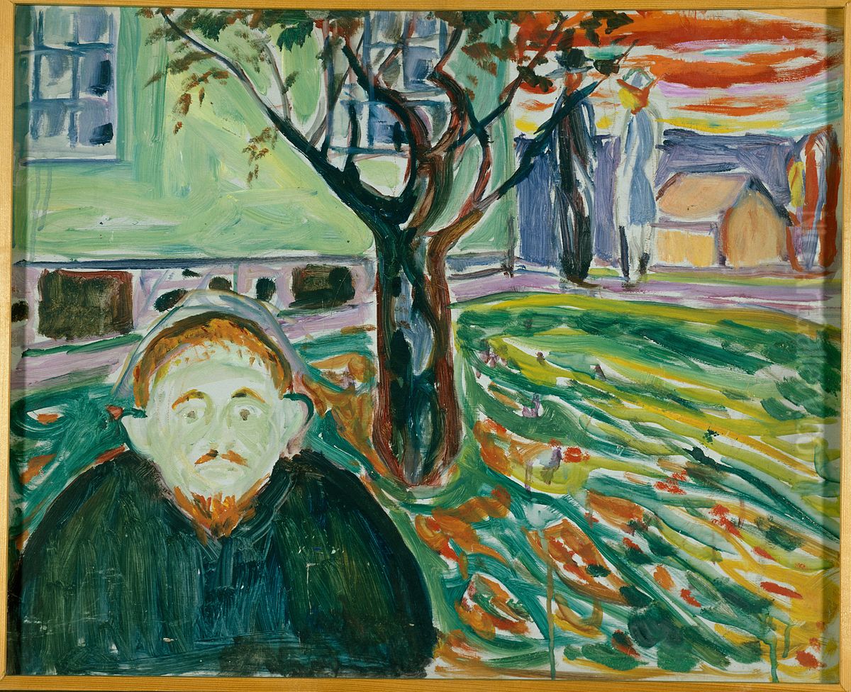 Jealousy in the Garden Oil Painting by Edvard Munch