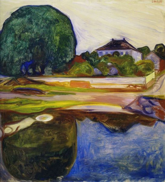 Kiosterudgarden Oil Painting by Edvard Munch