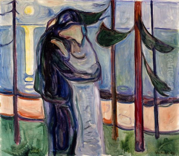 The Kiss Oil Painting by Edvard Munch