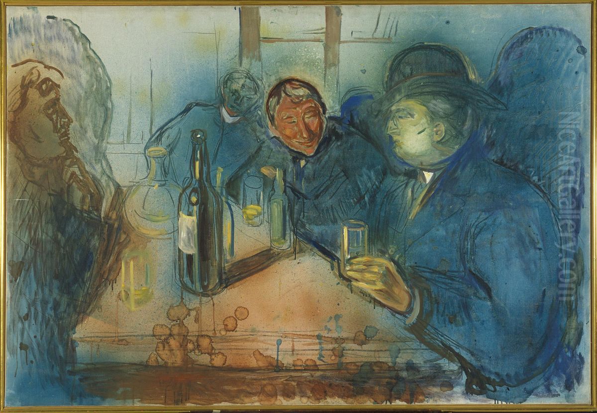 Kristiania Bohemians Oil Painting by Edvard Munch