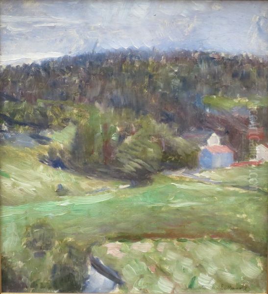 Landscape Oil Painting by Edvard Munch