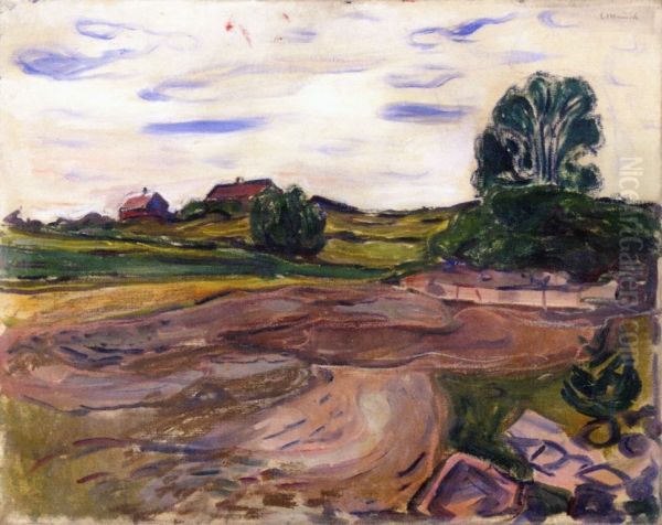 Landscape Oil Painting by Edvard Munch