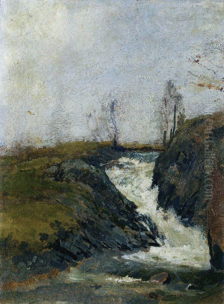 Landscape with a Small Waterfall Oil Painting by Edvard Munch