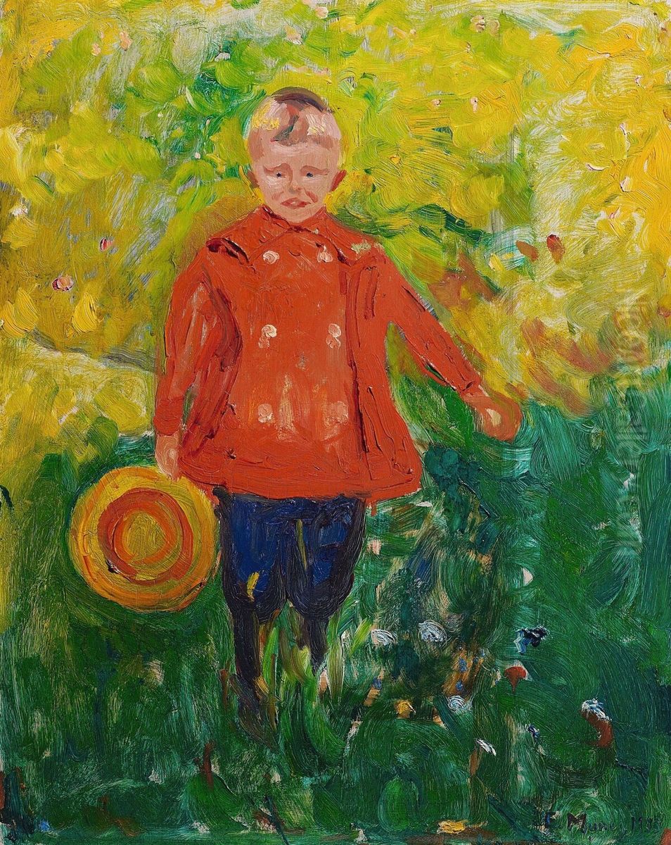 Lothar Linde in Red Jacket Oil Painting by Edvard Munch