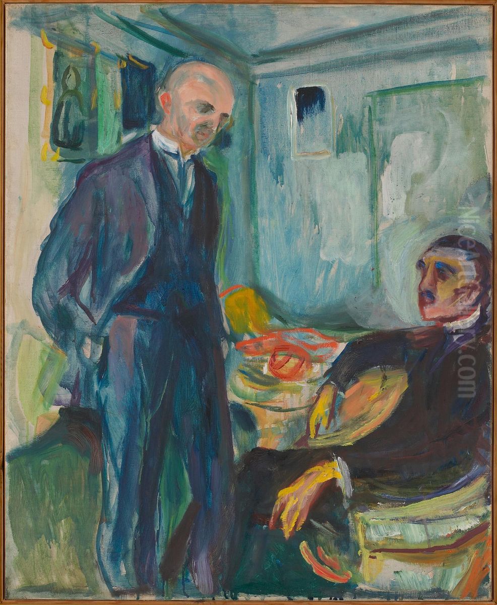 Lucien Dedichen and Jappe Nilssen Oil Painting by Edvard Munch