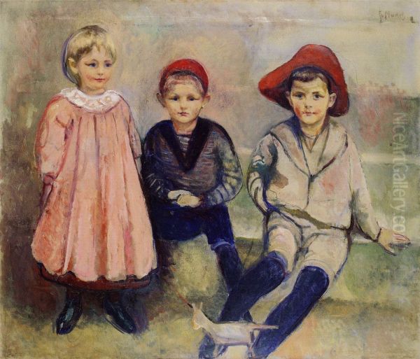 Ludvig Meyer's Children Oil Painting by Edvard Munch