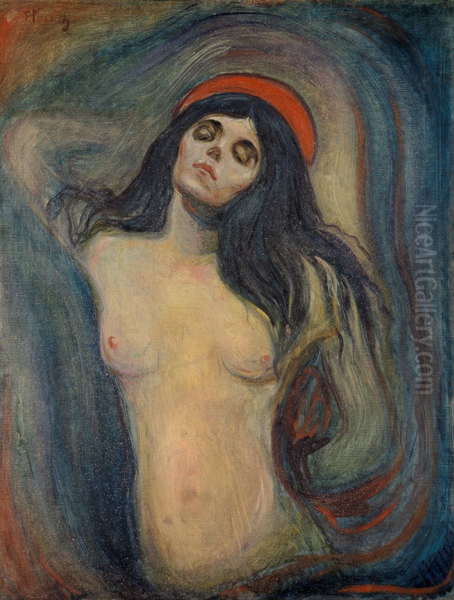 La Madone, huile sur toile d'Edvard Munch(1894,musee MunchaOslo). Oil Painting by Edvard Munch