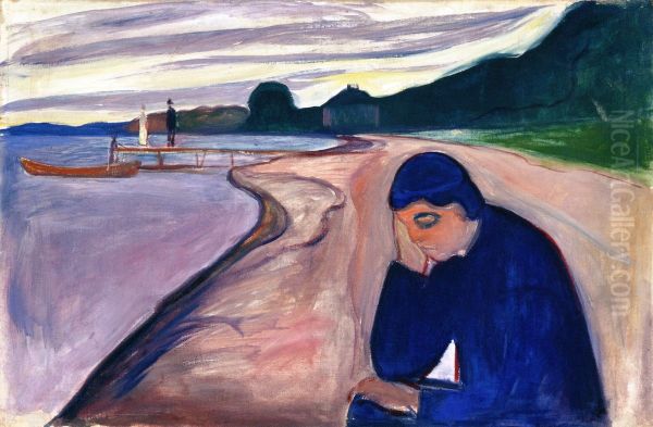 Melancholy Oil Painting by Edvard Munch