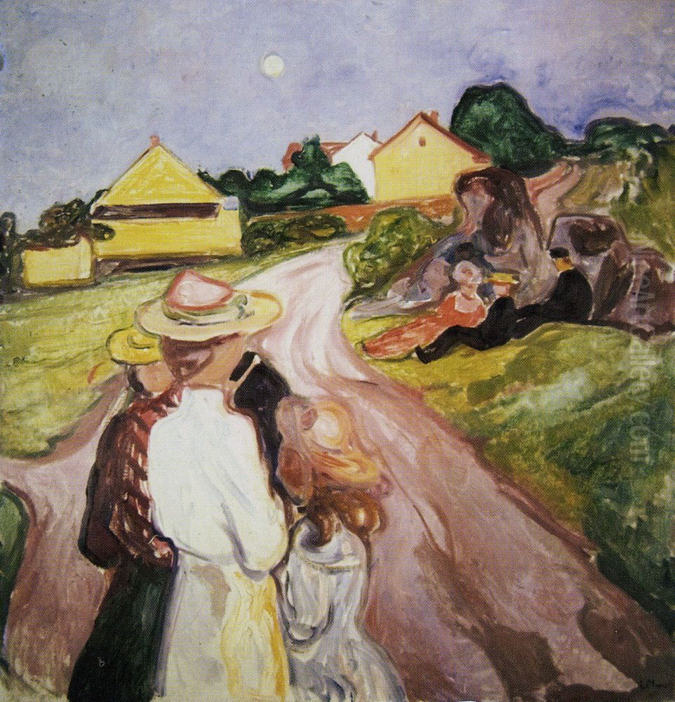 Midsummer Night's Eve Oil Painting by Edvard Munch