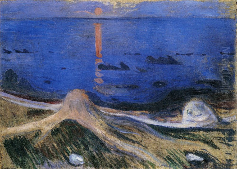 Mystery on the Shore Oil Painting by Edvard Munch