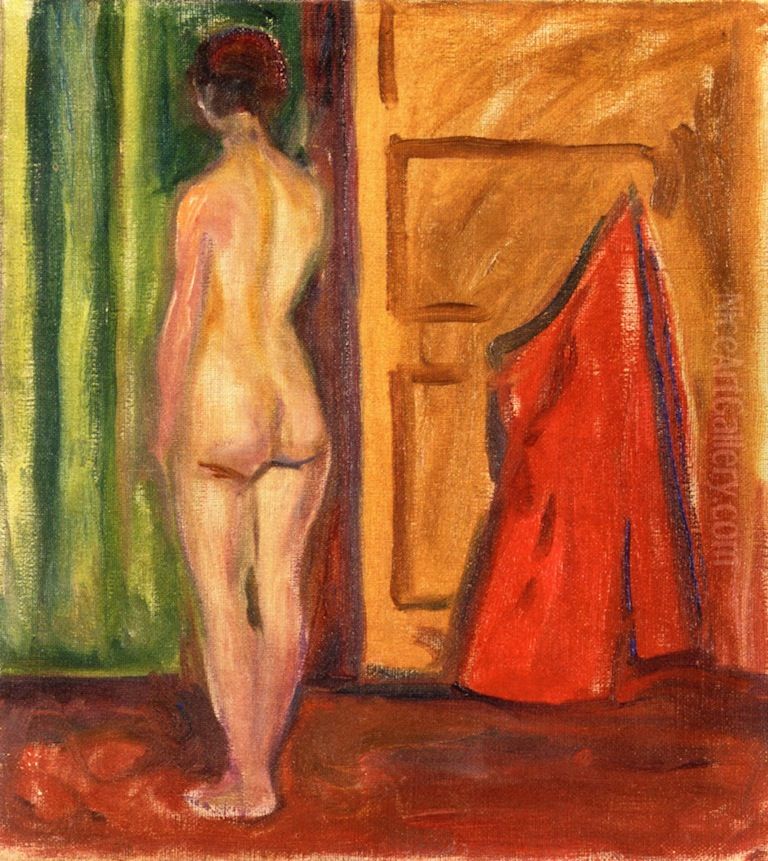 Nude with Her Back Turned Oil Painting by Edvard Munch