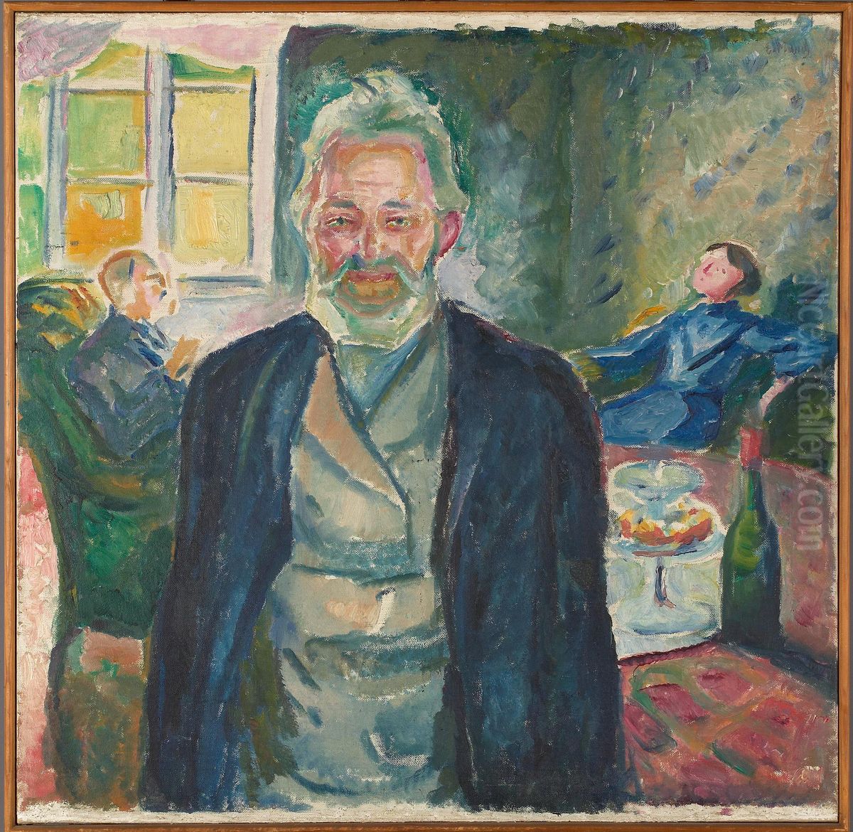 Old Man in an Interior Oil Painting by Edvard Munch