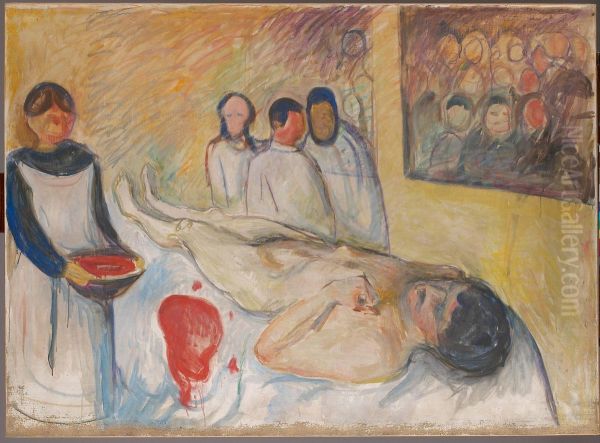 On the Operating Table Oil Painting by Edvard Munch