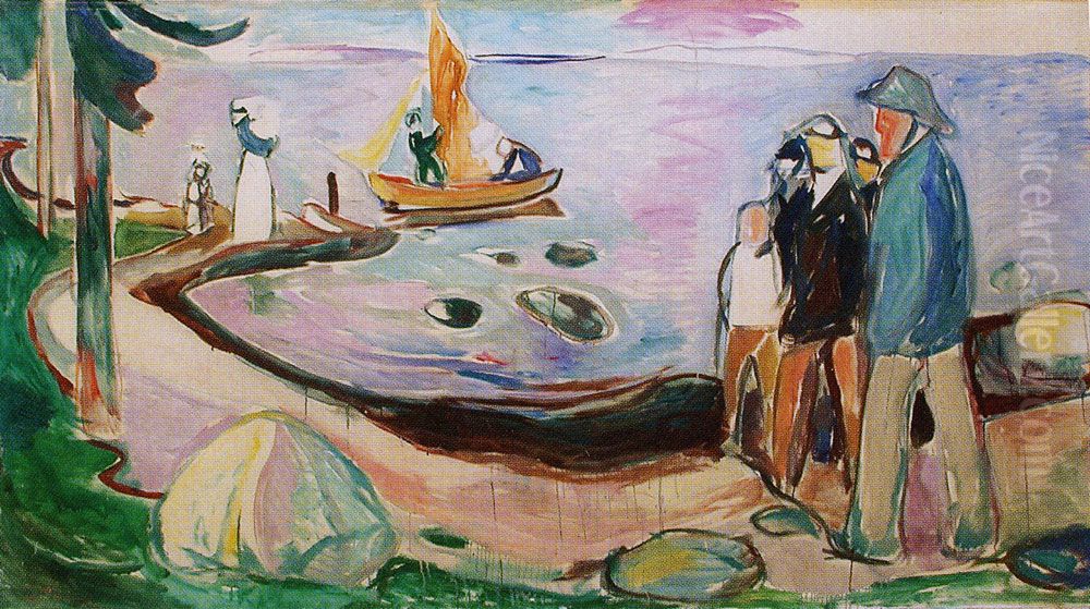 Out at Sea (The Freia Frieze XI) Oil Painting by Edvard Munch