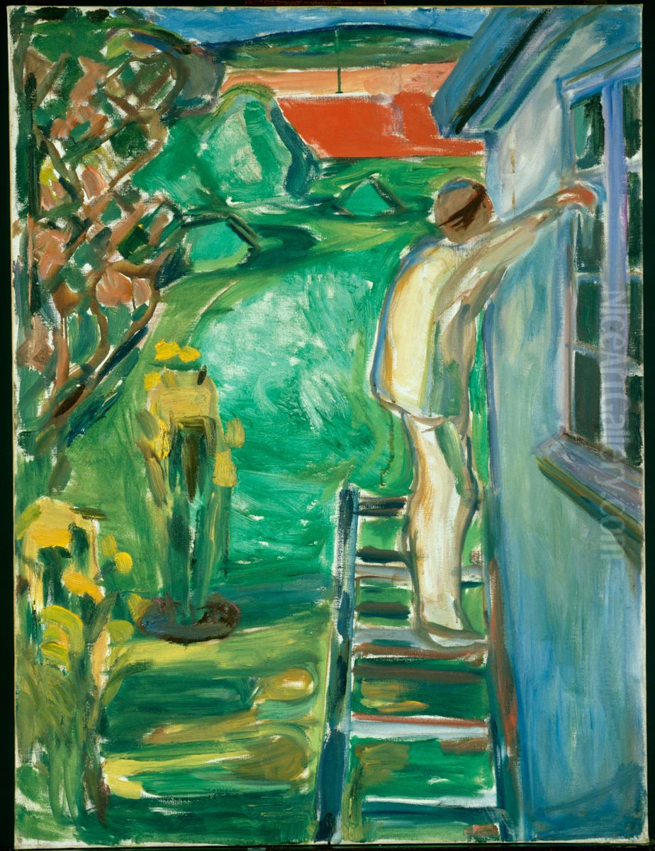 Painter by the Wall Oil Painting by Edvard Munch