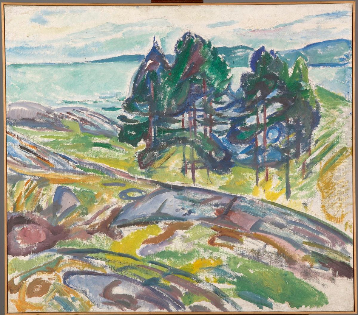 Pine Trees by the Sea Oil Painting by Edvard Munch