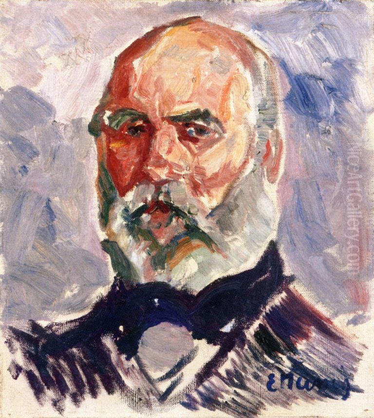 Portrait of an Old Man Oil Painting by Edvard Munch