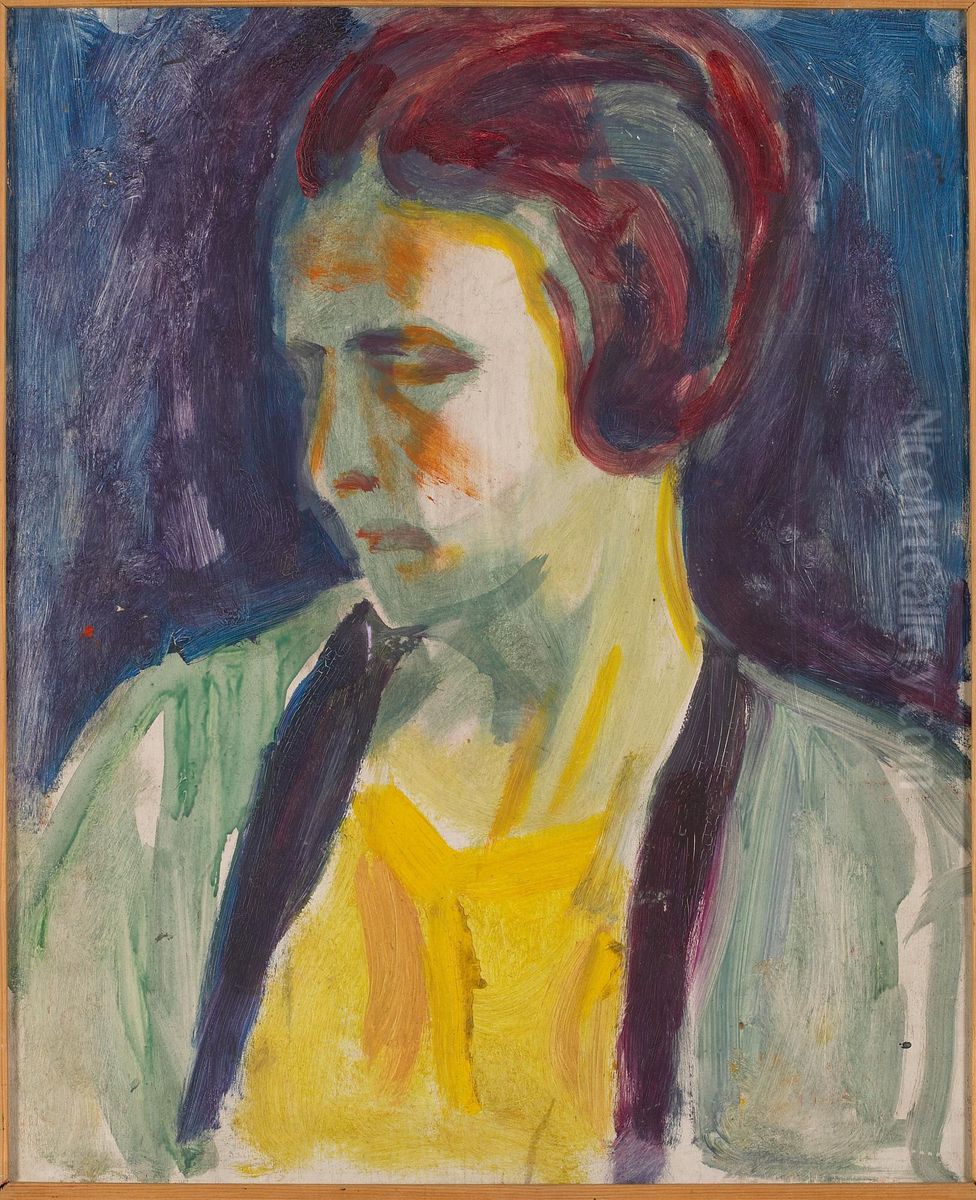 Portrait of Female Model Oil Painting by Edvard Munch