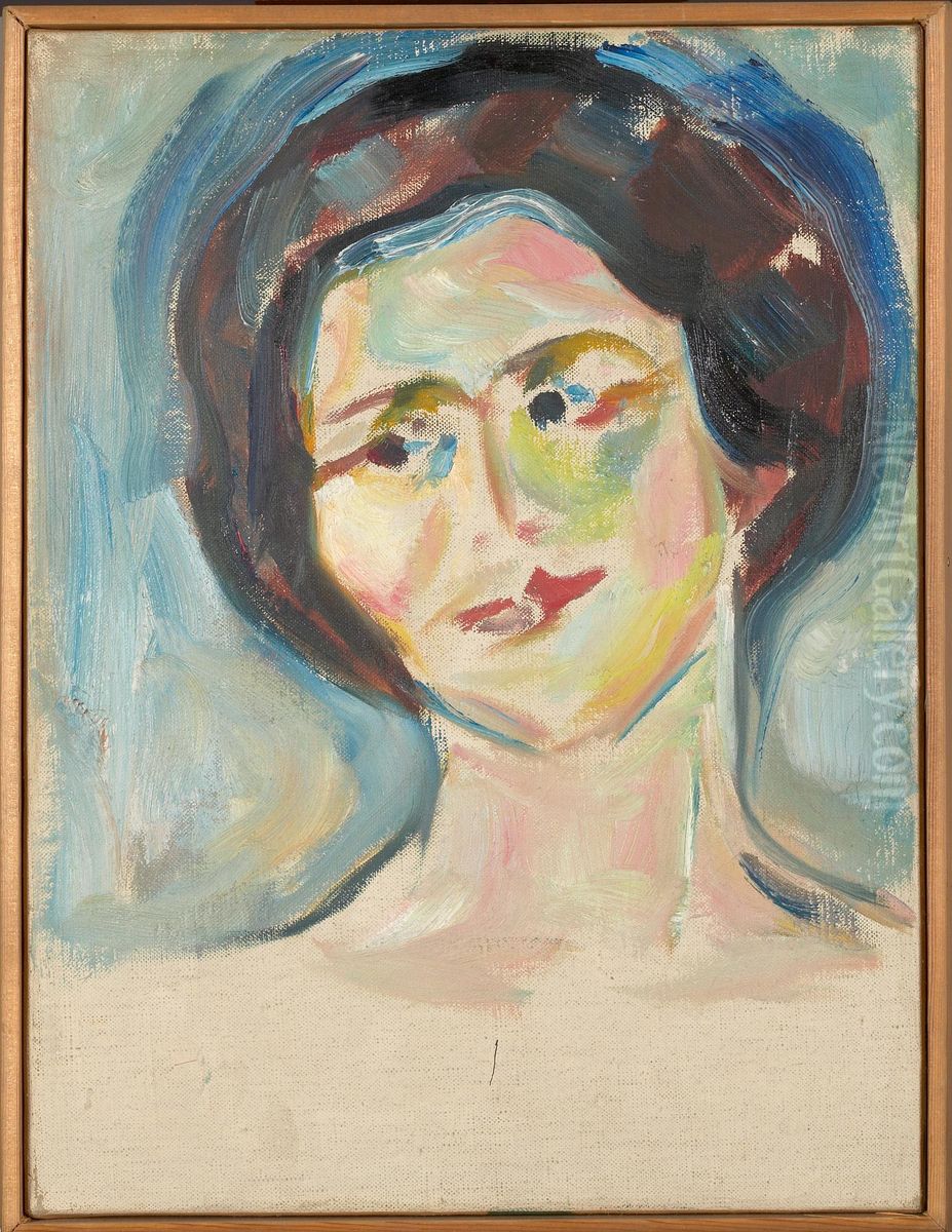 Portrait of Model Oil Painting by Edvard Munch