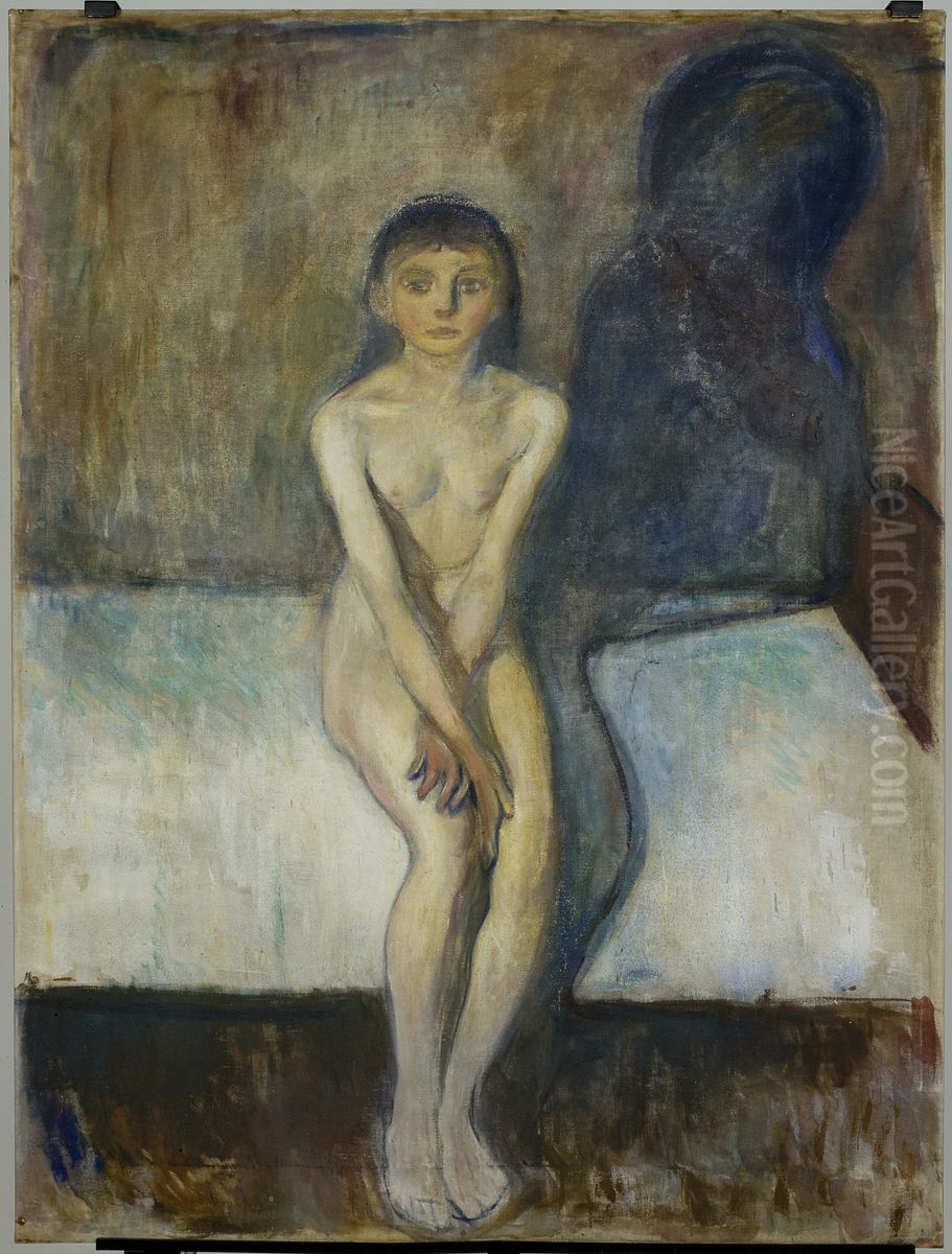 Puberty Oil Painting by Edvard Munch