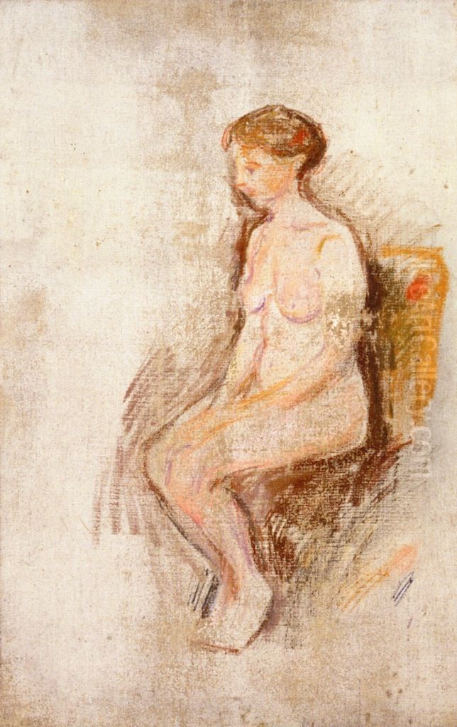 Seated Nude Oil Painting by Edvard Munch