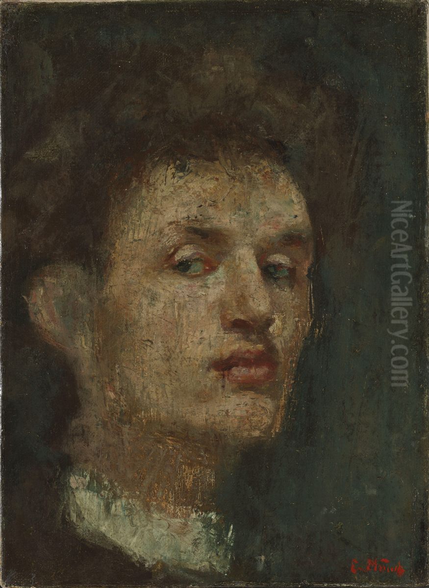 Selvportrett Oil Painting by Edvard Munch